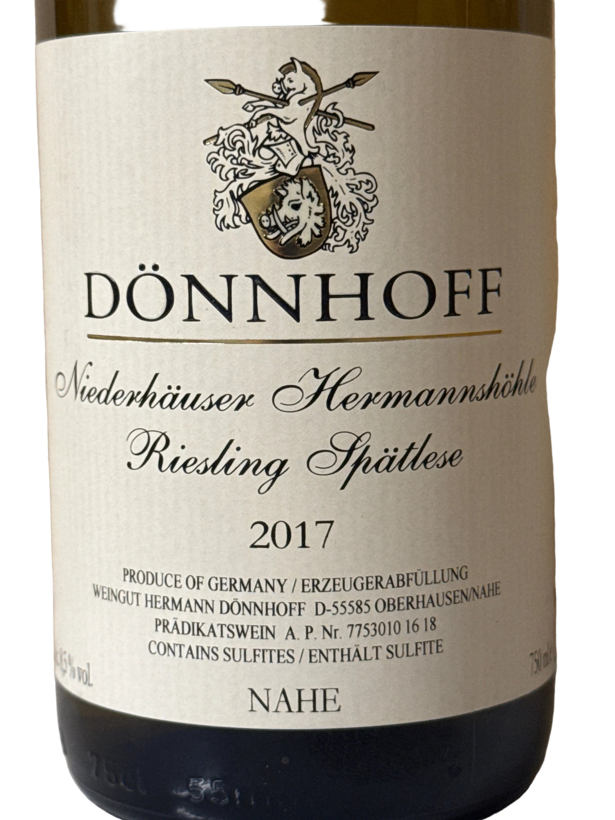 Weingut Dönnhoff Riesling Hermannshöhle Spätlese 2017