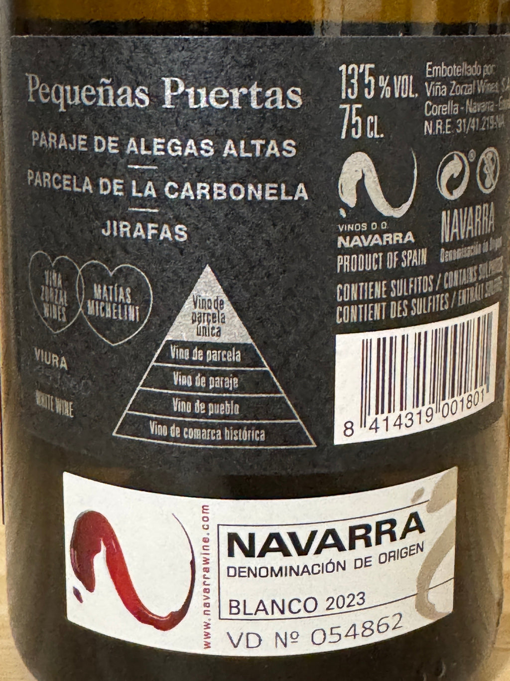 Viña Zorzal Pequeñas Puertas Jirafas Blanco 2023