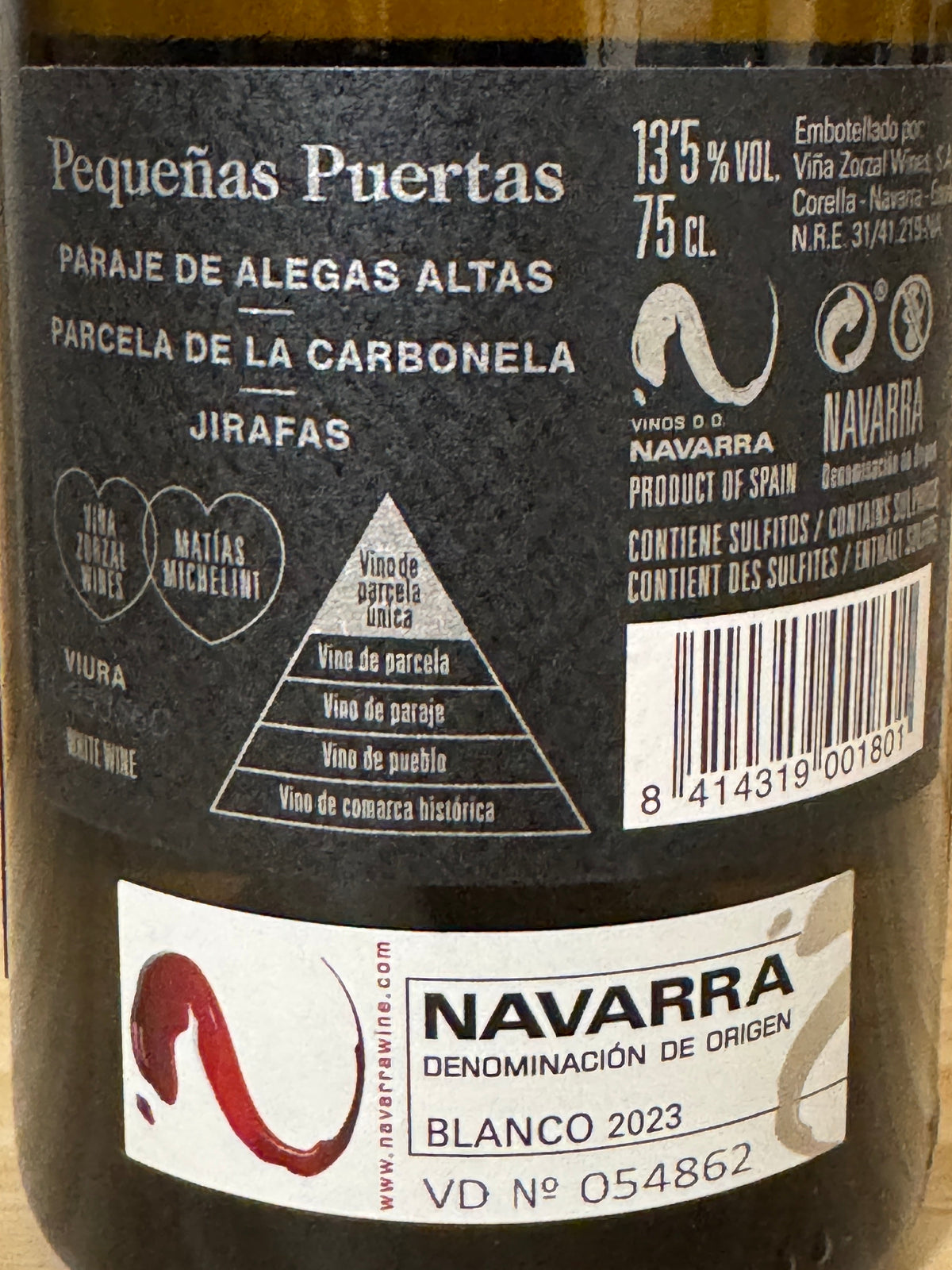 Viña Zorzal Pequeñas Puertas Jirafas Blanco 2023