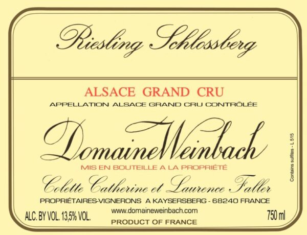 Domaine Weinbach Riesling Grand Cru Schlossberg 2021