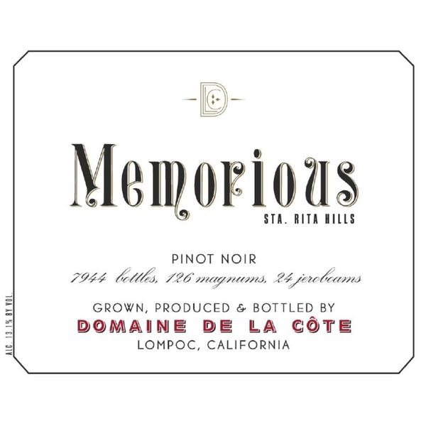 Domaine de la Côte 'Memorious' Pinot Noir 2015