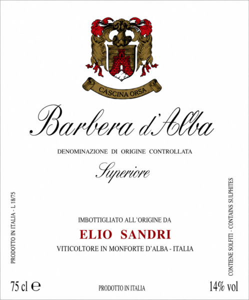 Elio Sandri Barbera d'Alba Superiore 2017
