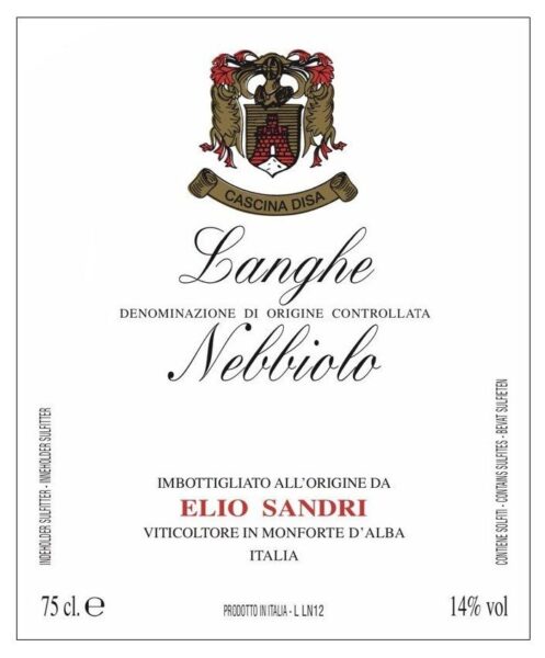 Elio Sandri Nebbiolo Langhe 2018