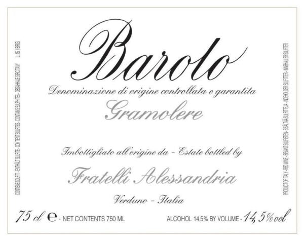 Fratelli Alessandria Barolo Gramolere 2016