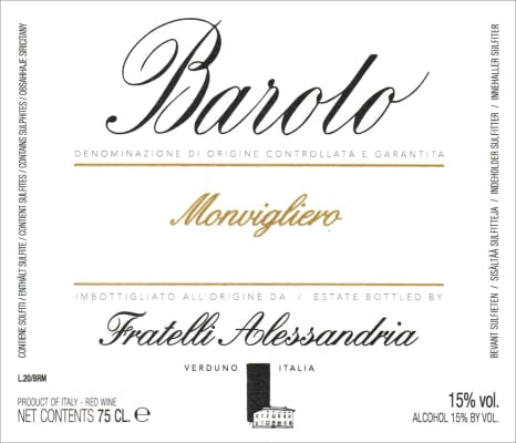 Fratelli Alessandria Barolo Monvigliero 2016