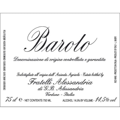 Fratelli Alessandria Barolo 2016