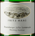Fritz Haag Riesling Juffer Sonnenuhr Auslese 2009