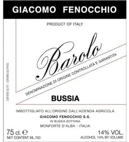 Giacomo Fenocchio Barolo Bussia 2016