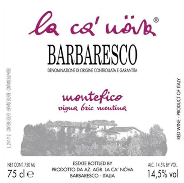 La Ca' Növa Barbaresco Montefico 2019