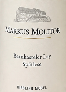 Markus Molitor Riesling Bernkasteler Lay Spätlese 2016 (Weisse Kapsel)