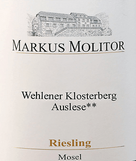 Markus Molitor Riesling Wehlener Klosterberg Auslese** 2015 (Goldene Kapsel)