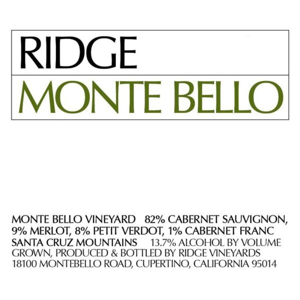 Ridge Vineyards Monte Bello 2015 (Halbflasche)