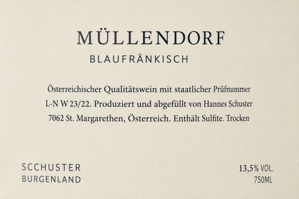 Rosi Schuster Blaufränkisch Müllendorf 2017